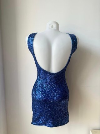 Vestido corto lentejuelas azul