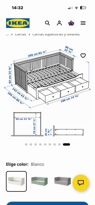 Estructura Diván HEMNES IKEA 80x200cm