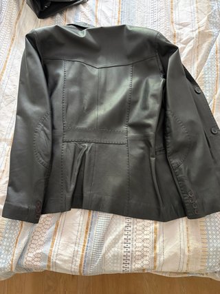 Blazer de cuero auténtico negro
