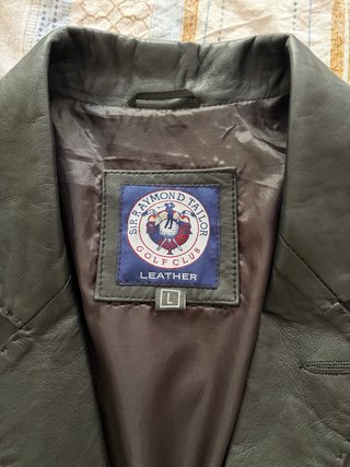 Blazer de cuero auténtico negro