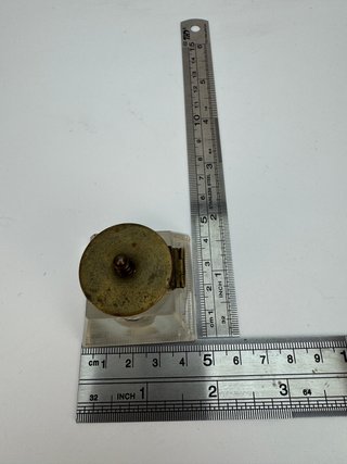 Tintero antiguo cristal tapa metálica