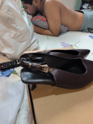 Zapatillas estilete bajo marrón