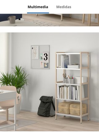 Estantería de madera (blanco y marrón)