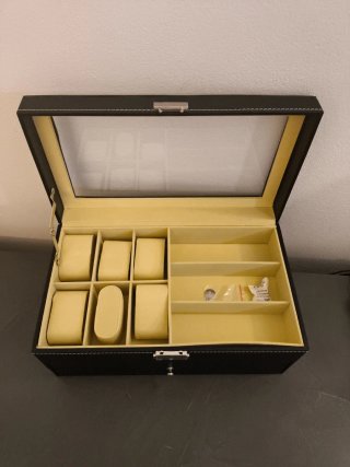Portaoggetti in pelle con cassetto