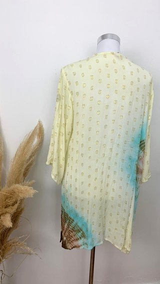 Vestido playa mujer kaftán boho amarillo nuevo