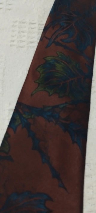 Corbata Andreu Vintage Hojas Marrón y Azul