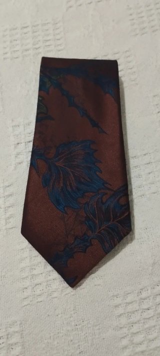 Corbata Andreu Vintage Hojas Marrón y Azul