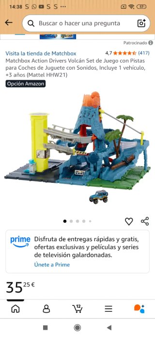 Matchbox Volcán Set de Juego con Pistas