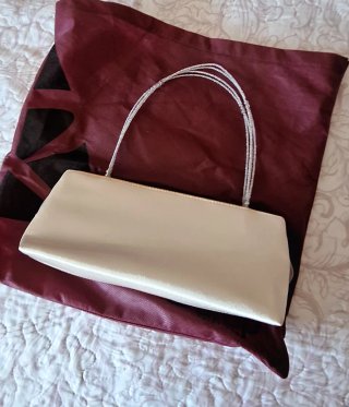 Bolso de fiesta/boda blanco y dorado