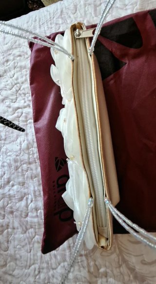 Bolso de fiesta/boda blanco y dorado