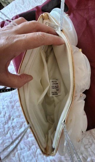 Bolso de fiesta/boda blanco y dorado