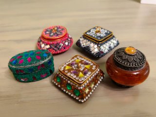 5 Cajitas Joyero Artesanía Hindú
