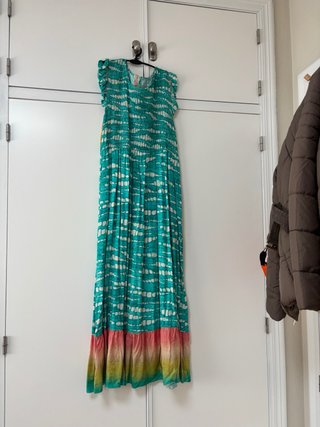 Vestido largo estampado mujer