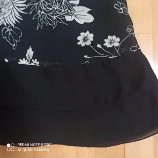 Vestido Verano Negro Flores Blancas