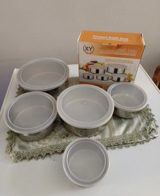 Set 5 Contenitori Acciaio Inox