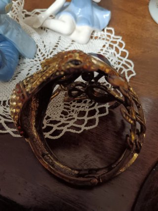 Bracciale pavone con pietre arancioni