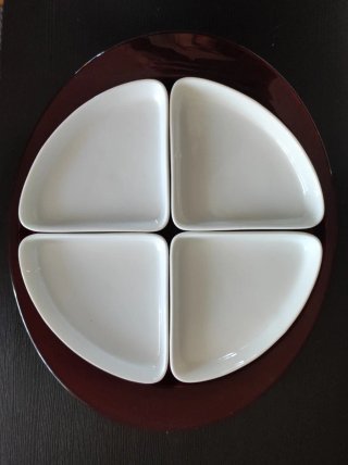 Antipastiera Guzzini in ceramica con vassoio ovale