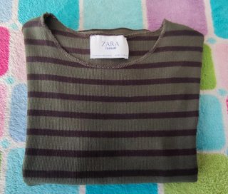 Vestido Zara verde a rayas