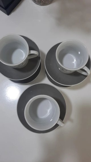 Juego 6 Tazas Café Porcelana Corazones