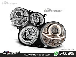 FAROS DELANTEROS OJOS DE ANGEL PARA VOLKSWAGEN POLO 9N