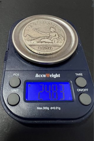 2 Monedas Plata 5 Pesetas 1870