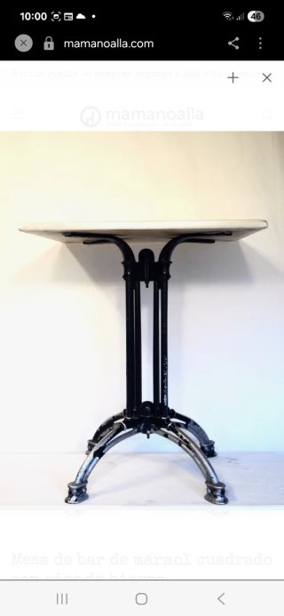 Mesa forjada. Medidas 70×70 altura 77cms.