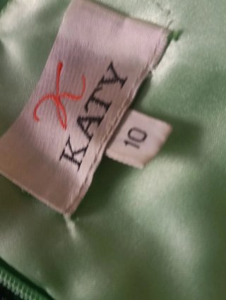 Vestido de fiesta verde Katy talla 10 Negociable