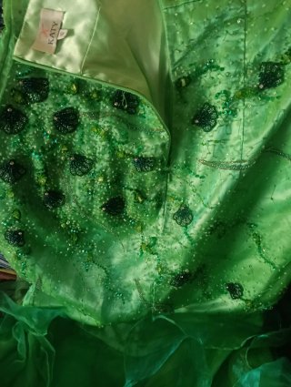 Vestido de fiesta verde Katy talla 10 Negociable