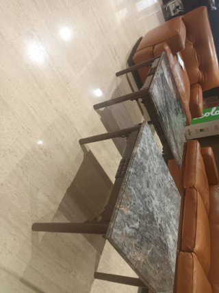 2 Mesas Centro Mármol y Madera