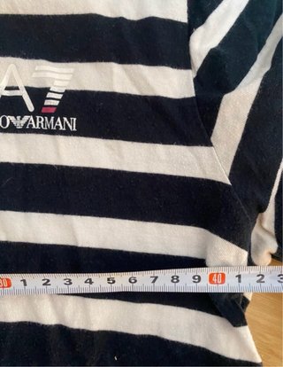 Polo EA7 rayas azul marino y blanco Talla M