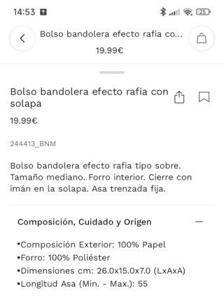 Bolso de rafia Parfois