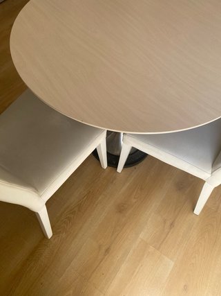 Mesa redonda madera y metal