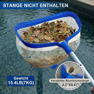 Raccogli Foglie Piscina in Alluminio Rinforzato NUOVO