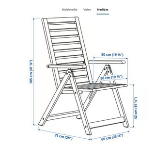 Silla de exterior Ikea con funda beige