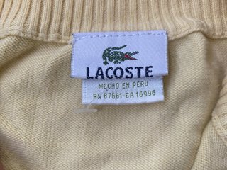 Chaqueta punto Lacoste cremallera amarilla Talla S