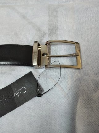 Cintura Calvin Klein Pelle Uomo Nera Argento