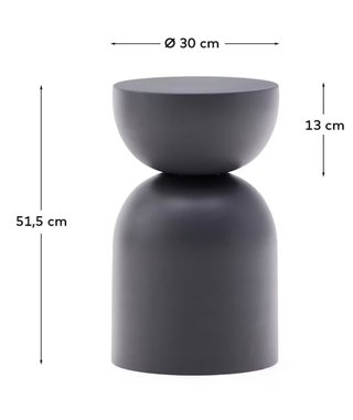 Mesa auxiliar Rachell de metal con acabado pintado gris Ø30 cm