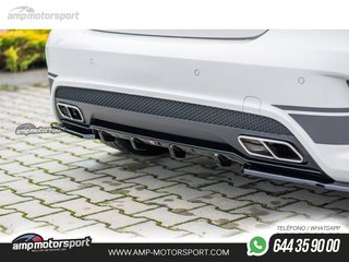 DIFUSOR TRASERO MERCEDES A W176 2013-2015 NEGRO BRILLO