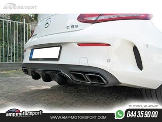 DIFUSOR TRASERO MERCEDES C C205 63 AMG COUPE 2014-2018 NEGRO BRILLO