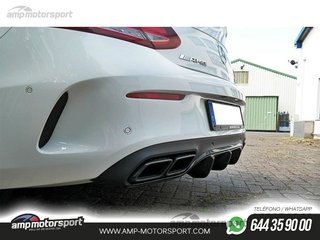 DIFUSOR TRASERO MERCEDES C C205 63 AMG COUPE 2014-2018 NEGRO BRILLO