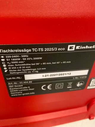 Sierra Circular Einhell TC-TS 2025/3 Eco