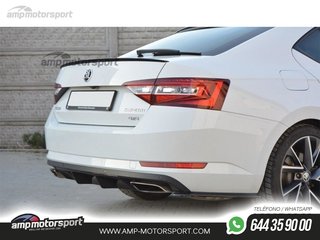 DIFUSOR TRASERO SKODA SUPERB MK3 2019-- NEGRO MATE