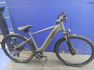 Bicicleta Trekking Eléctrica Cuadro Alto E-Actv 100 Gris