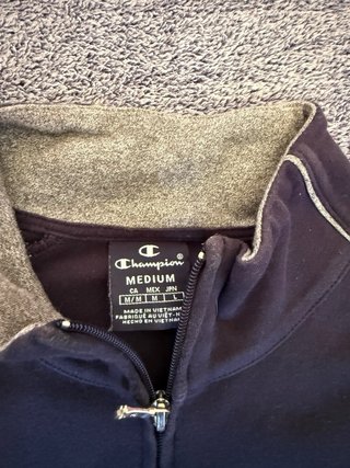 Felpa Champion Blu/Grigio Zip Intera