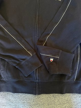 Felpa Champion Blu/Grigio Zip Intera