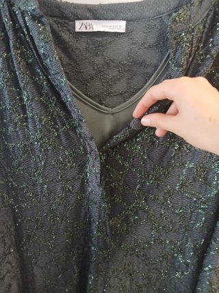 Vestido Zara verde oscuro lentejuelas