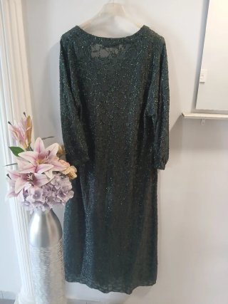 Vestido Zara verde oscuro lentejuelas