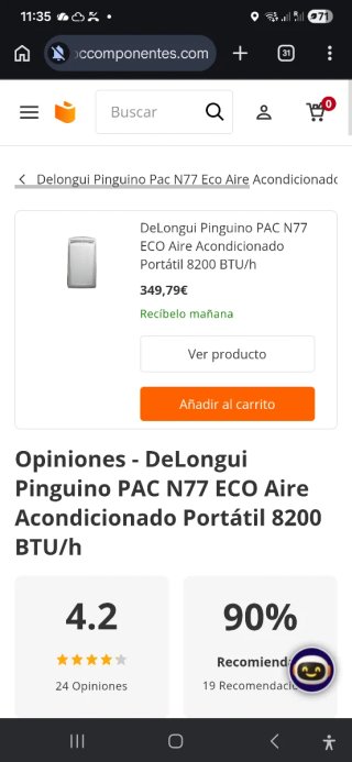 Aire Acondicionado/Pingüino DeLonghi PAC N77ECO