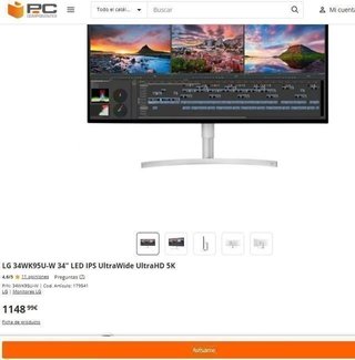 Monitor LG 5K UltraWide 34" IPS LED 5K34WK95U-W
