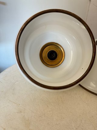 Coppia di lampade vintage in vetro e metallo